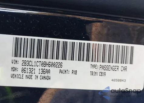 2011 Dodge Charger Police z USA, uszkodzony, nr VIN 2B3CL1CT0BH600226